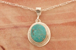 Genuine Kingman Turquoise Sterling Silver Pendant